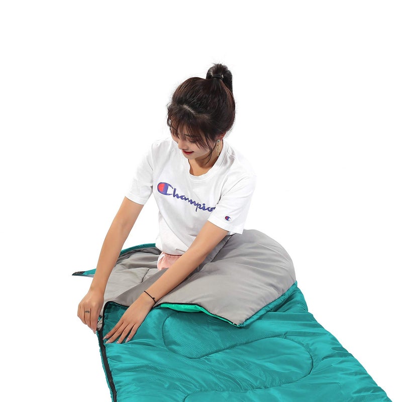 SWTMERRY Sleeping Bag 3 Seasons (Summer, Spring, Fall) Warm & Cool Weather - Lightweight,Waterproof Indoor & Outdoor Use for Kids, Teens & Adults for Camping Hiking, Backpacking (Emerald Green) - Image 5